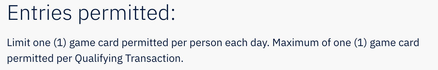 Terms & Conditions Entries Permitted