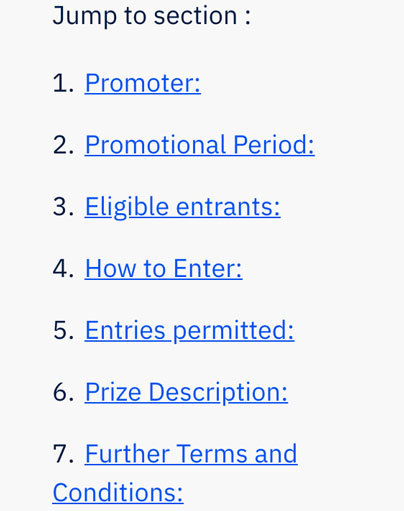 Terms & Conditions Template Sections